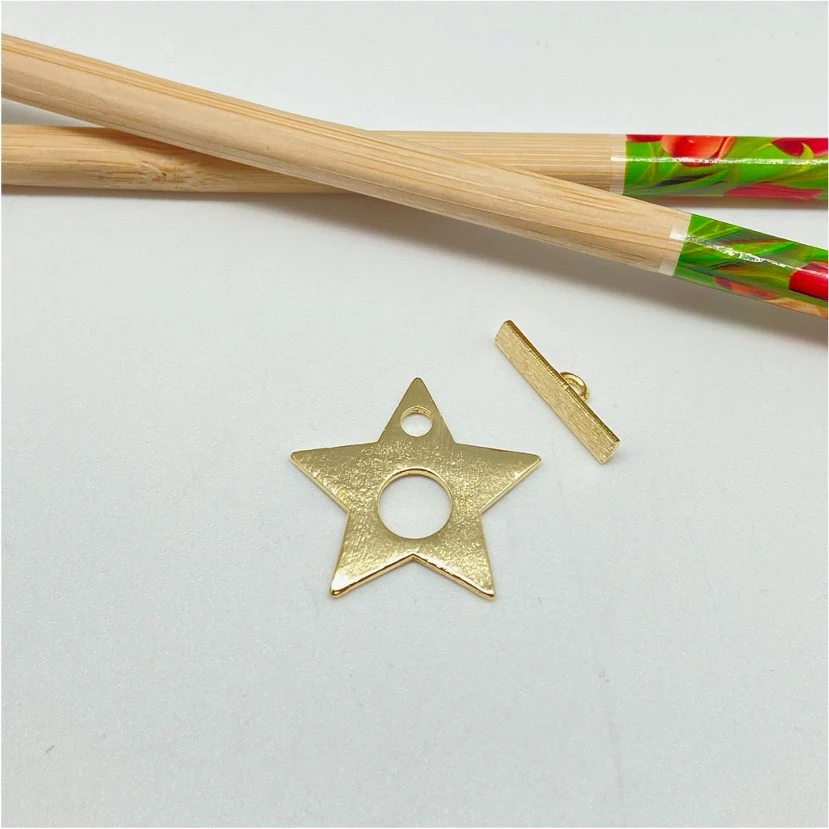 AO108 Broche Estrella Palito Lijado Estrella 29x29 mm palito 18x4 mm Accesorio Baño Oro 100002