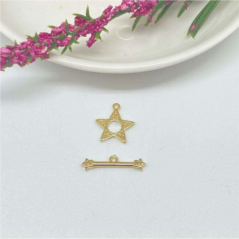 AO116 Broche estrella tipo OT Estrella 12 mm Palito largo 19 mm Accesorio Baño Oro 100002