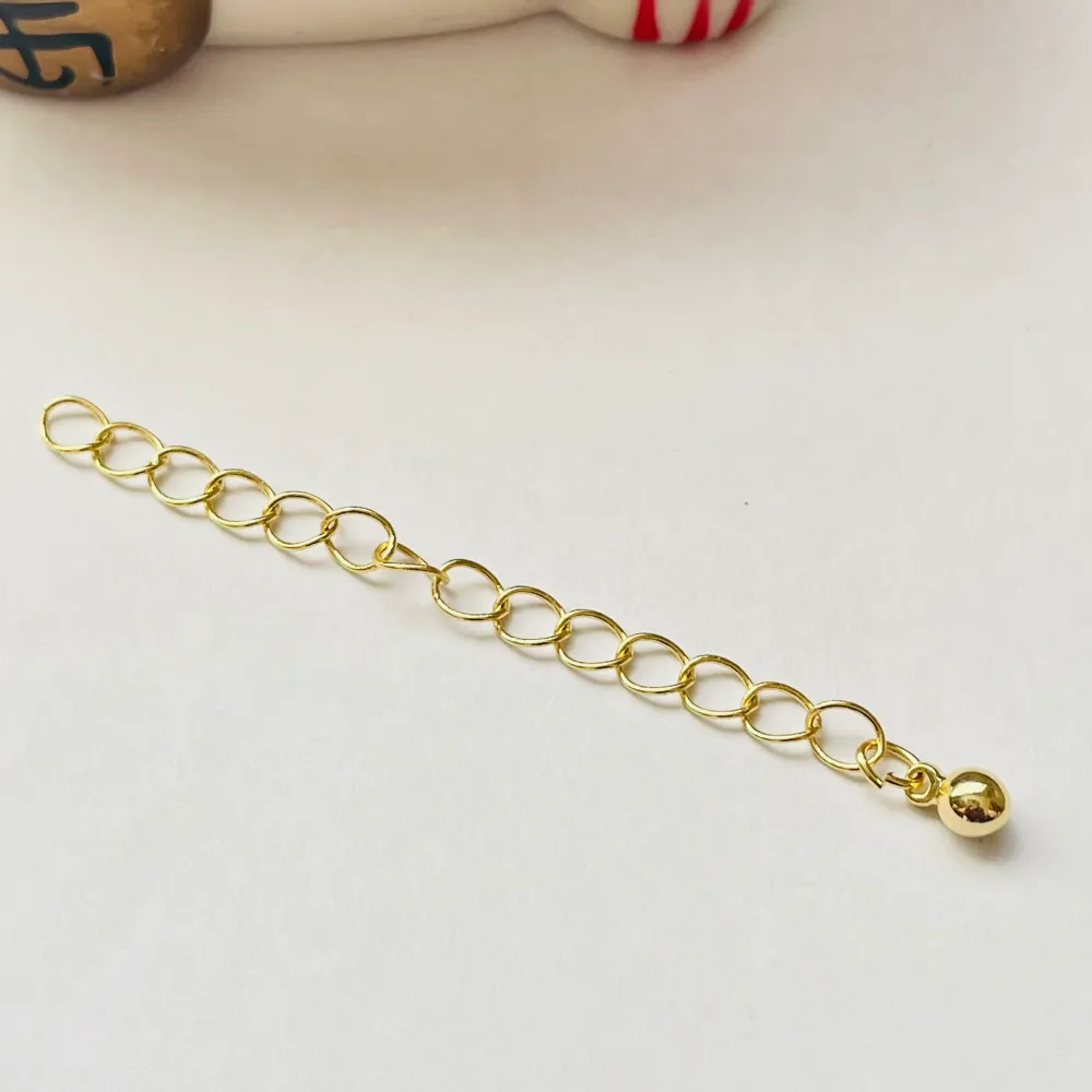 AO146 Extensor o Alargue para collar o pulsera con terminal de bolita diá. 4 mm Largo 5.5 cm Accesorio Baño Oro 100007