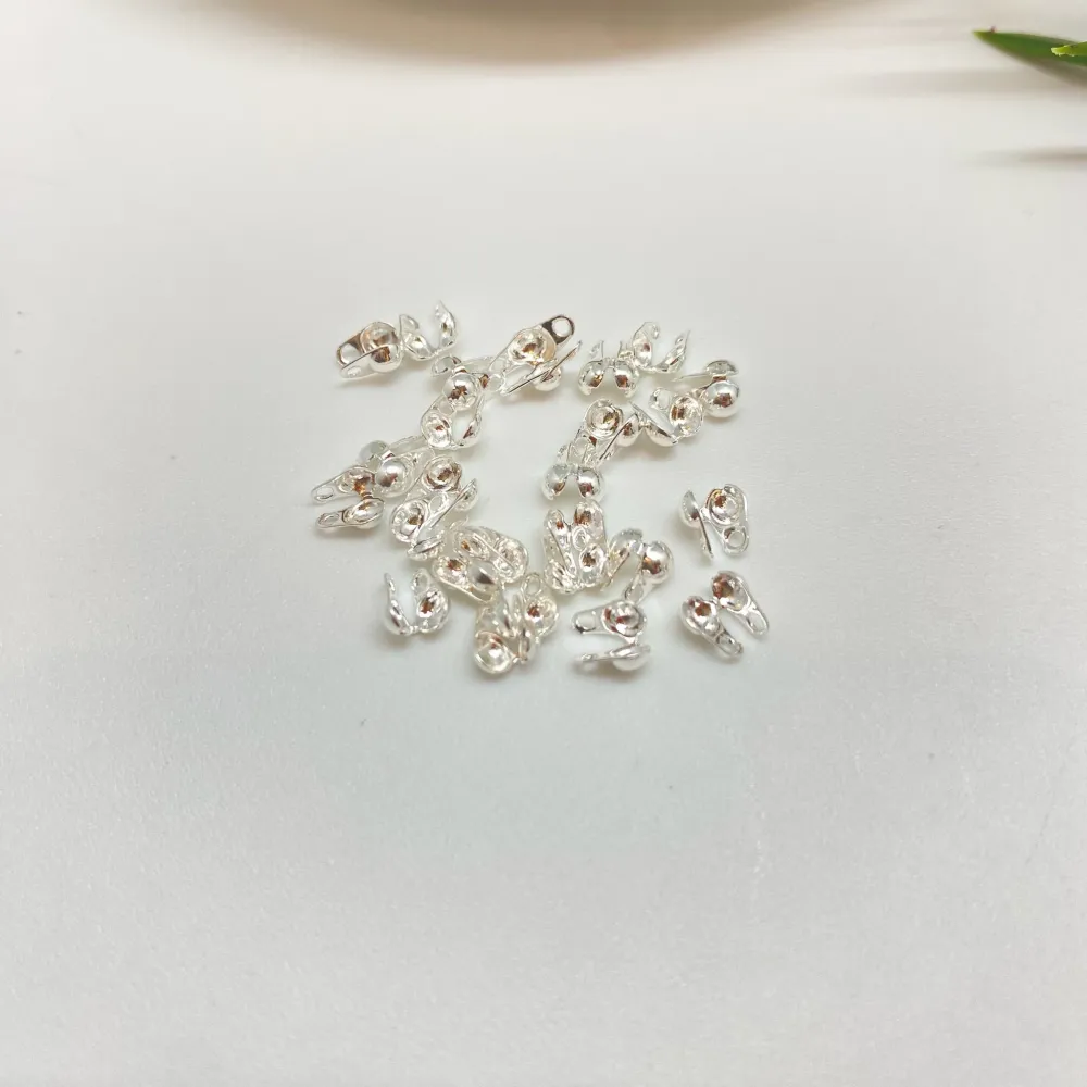 AP150 Terminal Tapa Nudo Diá. 2.5 mm más argollita Perforación 1 mm Accesorio Baño Plata 100012