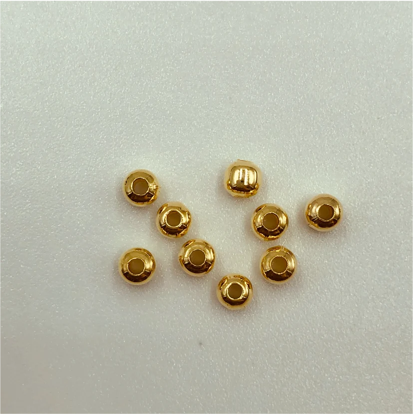 MO22 Bolita 3 mm Perforación 1.2 mm Accesorio Baño Oro 100012