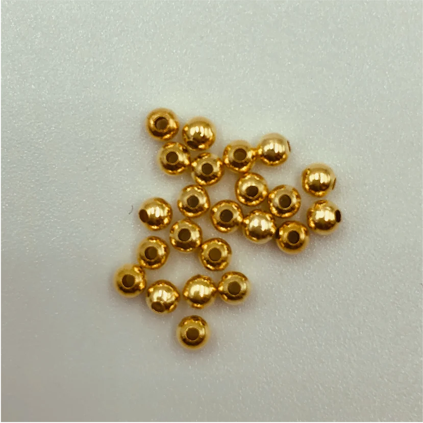 MO27 Bolita 2.5 mm Perforación pequeñ 1.1 mm Accesorio Baño Oro 100012