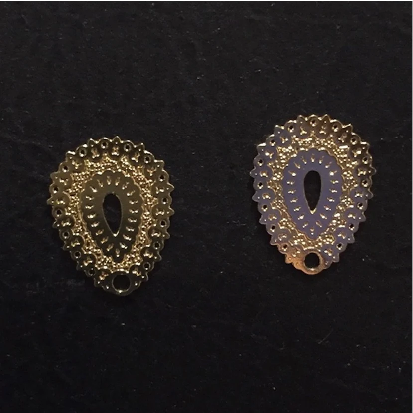 BO46 16 x 13 mm gota Base Aro Baño Oro 100015