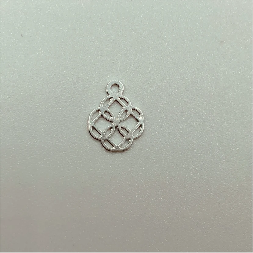 FP199 Figura Lijada Calada 7.5 mm más argollita superior Espesor 0.6 mm Figura Baño Plata 100015