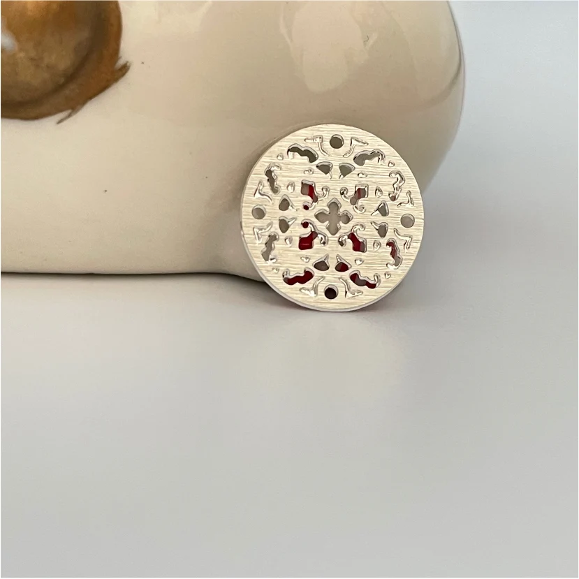 FP348 Mandala calada diseño medieval 13 mm Figura Baño Plata 100015