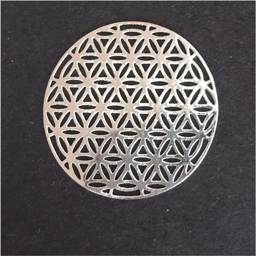 FP44 Mandala Flor de La Vida diá. 35 mm Figura Baño Plata 100015