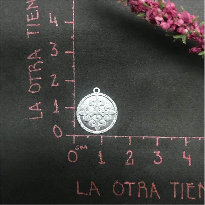 FP498 Colgante Mandala Tipo Cruz 15 mm Figura Baño Plata 100015
