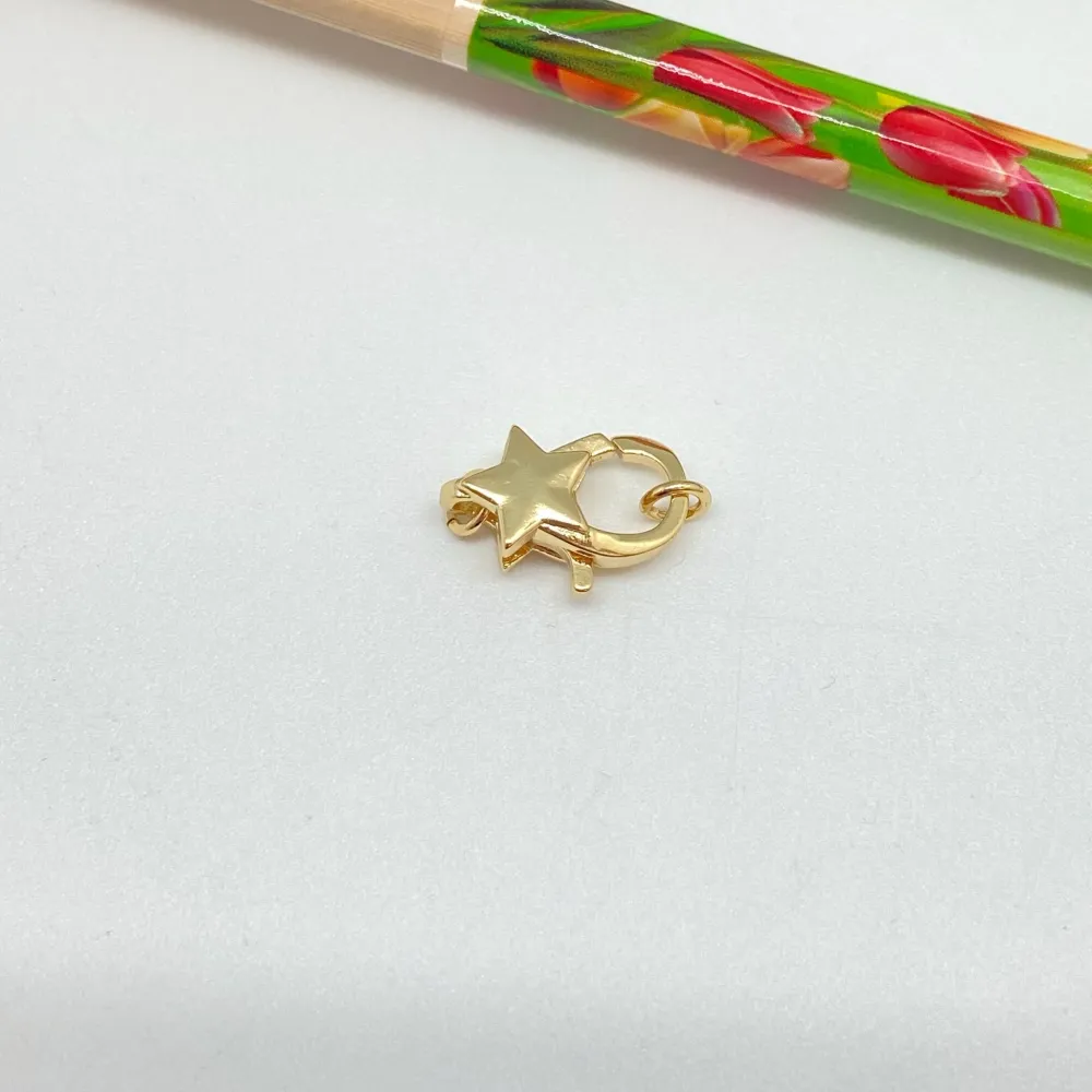 AO113 Mosquetón Estrella 8 x 16 mm Estrella 8 mm espesor 6 mm con 2 argollitas Accesorio Baño Oro 100025
