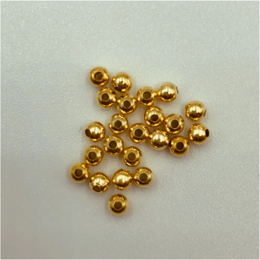 AO114 Bolita diá. 2 mm Perforación 0.9 mm Gold Filled 14 K Accesorio Baño Oro 100025