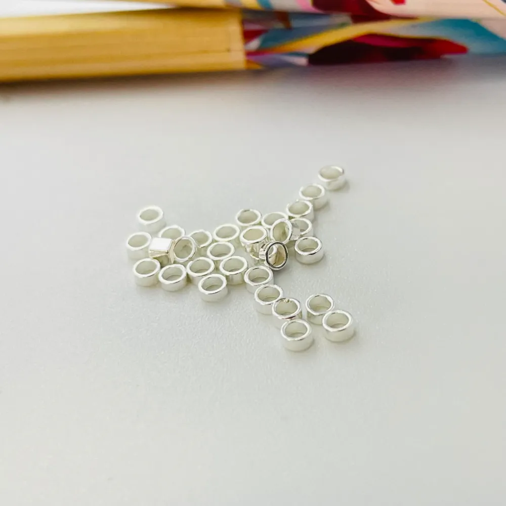 MP14 Terminal de apriete para pulsera o collar (2.5x1 mm) Accesorio Baño Plata 100027