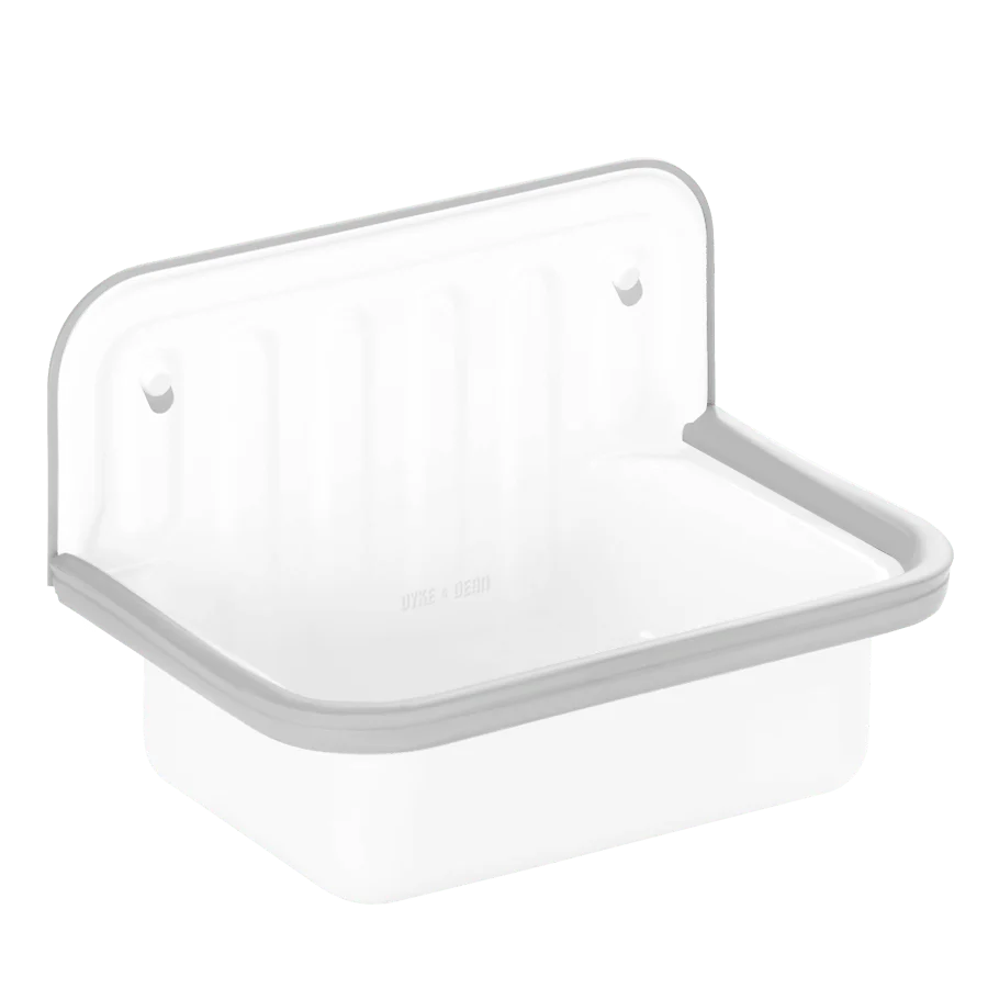 FREGADERO CUBO ESMALTE PEQUEÑO ALAPE LLANTA GRIS