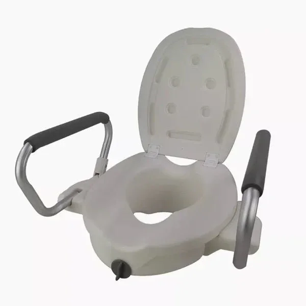 Alza Baño WC con Apoyabrazos y Tapa – 4” de Altura