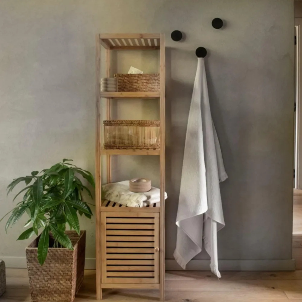 Armario de baño de bambú nórdico 140 cm Andrea House