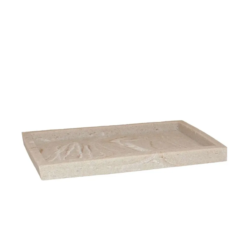 Bandeja de baño rectangular beige Pearl Andrea House