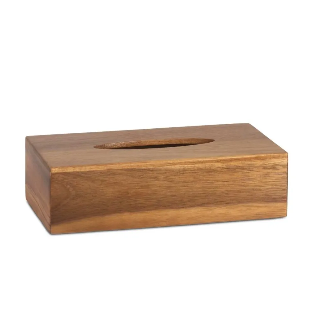 Caja de pañuelos de madera de acacia Andrea House