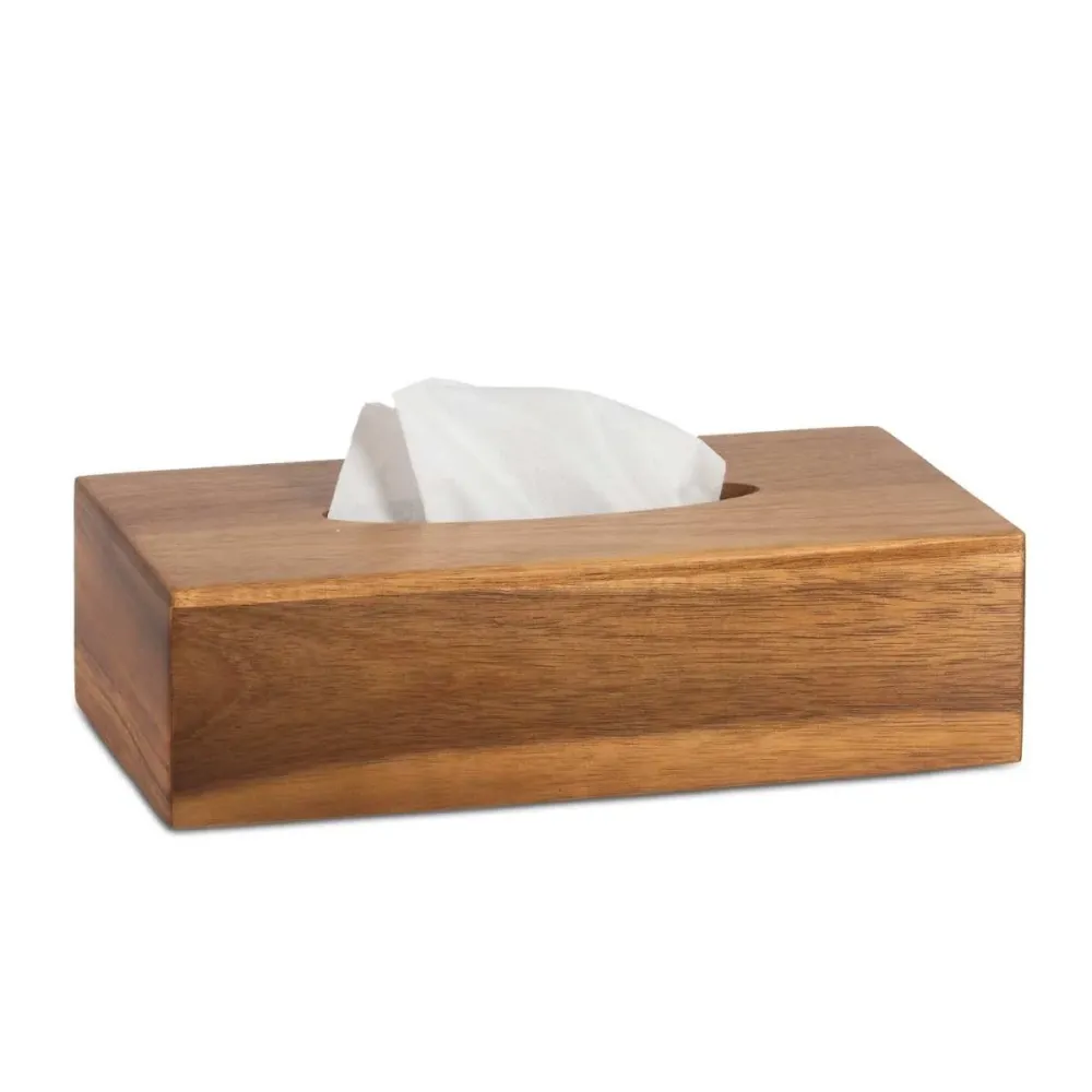 Caja de pañuelos de madera de acacia Andrea House