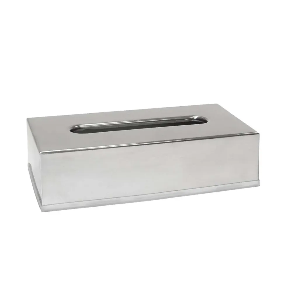 Caja portapañuelos inox rectangular plateado Andrea House