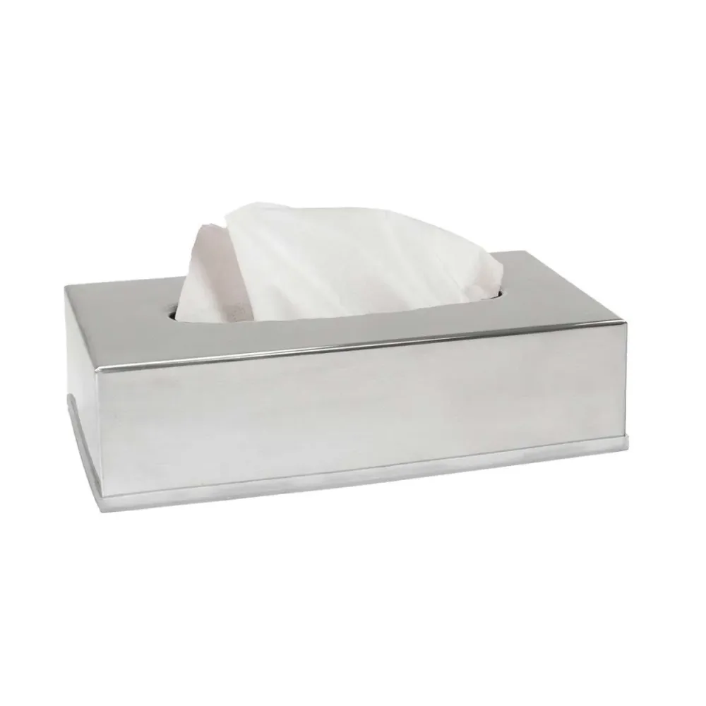 Caja portapañuelos inox rectangular plateado Andrea House