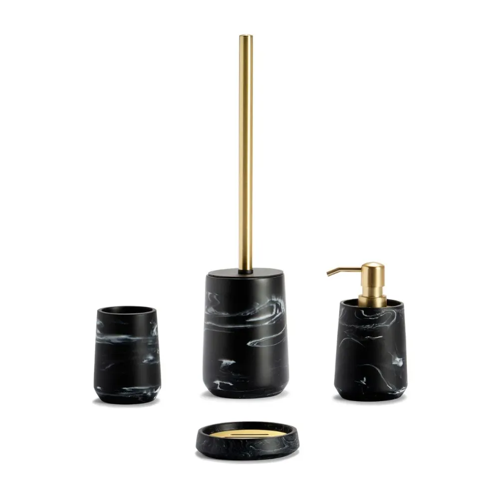 Dispensador de cuarto de baño de mármol clásico negro Andrea House