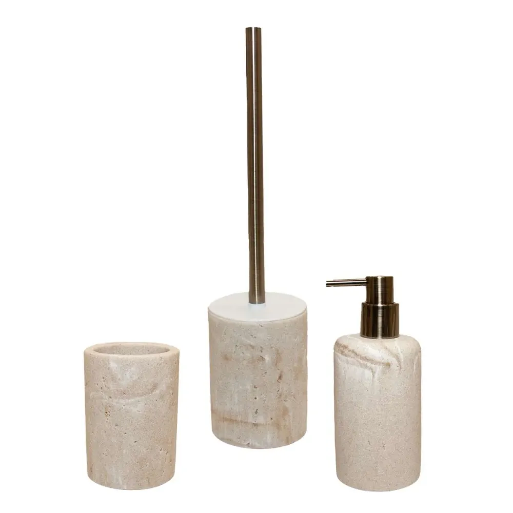 Escobilla de baño beige Pearl Andrea House