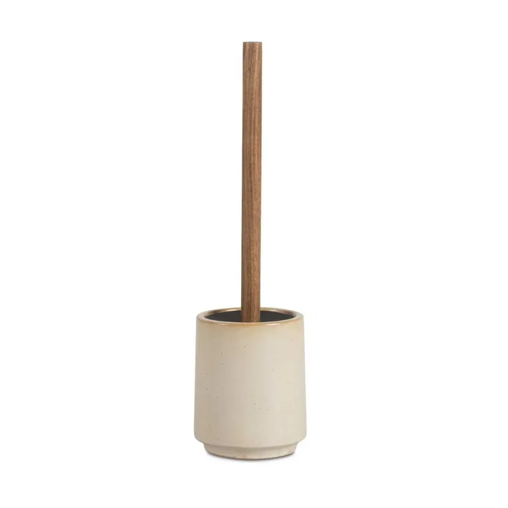 Escobilla de baño de cerámica y madera Andrea House