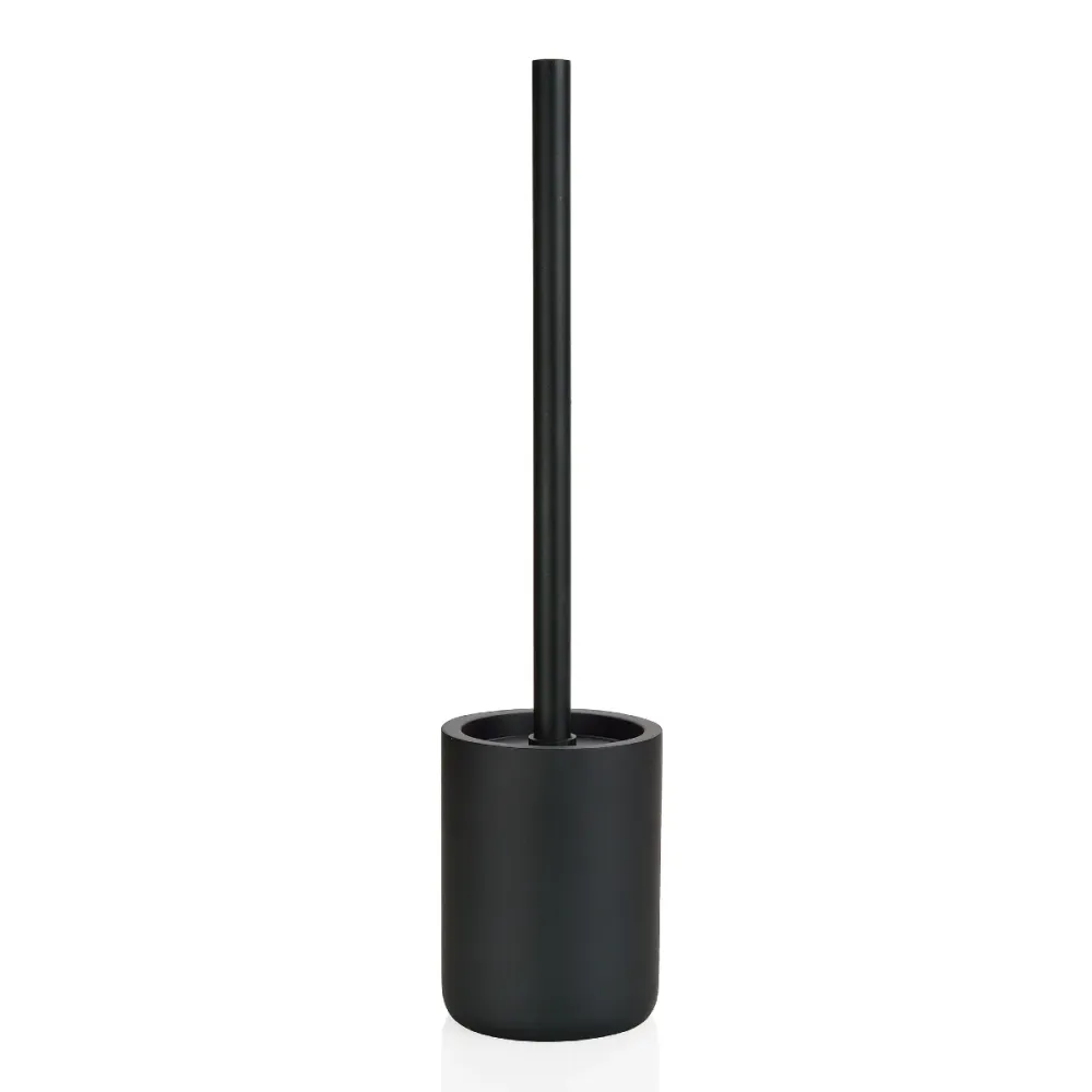 Escobilla de baño negra de plástico Andrea House