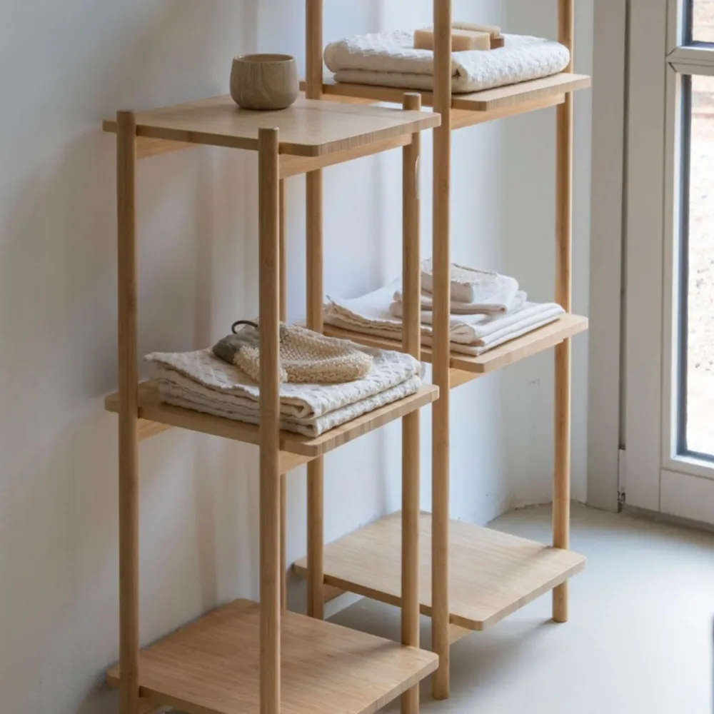 Estanterí de baño de bambú con 3 estantes Andrea House