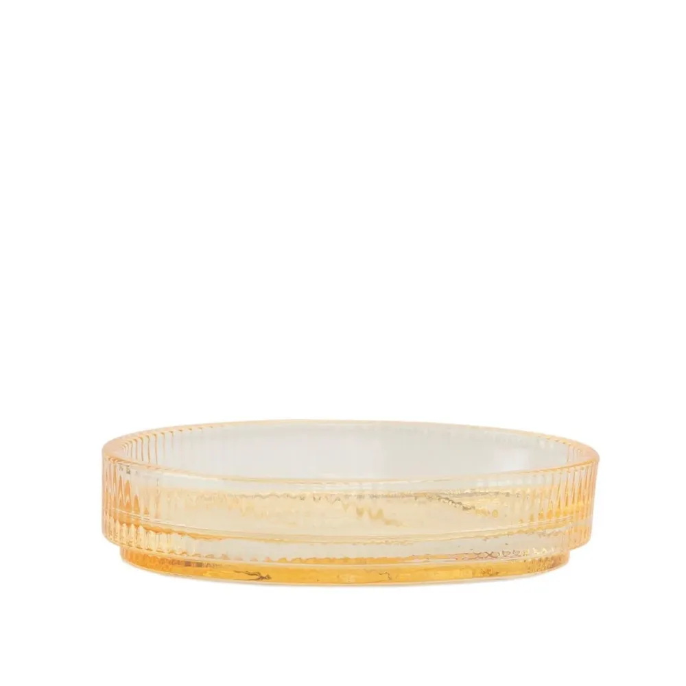 Jabonera de baño amarilla de cristal vintage Andrea House