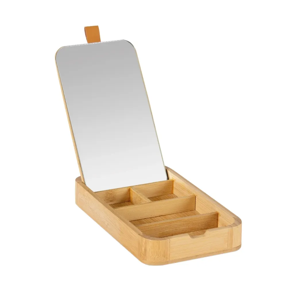 Joyero espejo de madera beige Andrea House