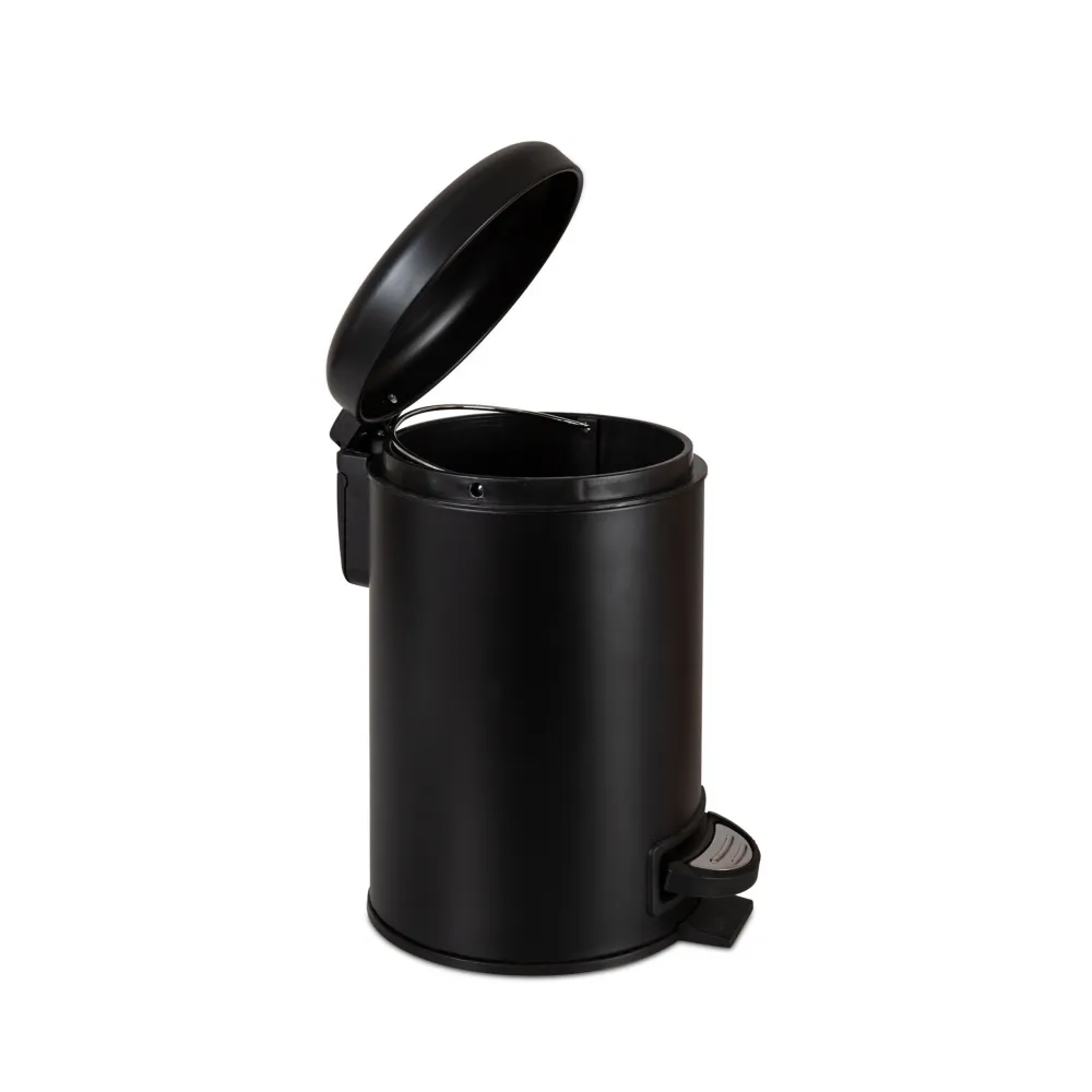 Papelera moderna de metal negro para baño Andrea House