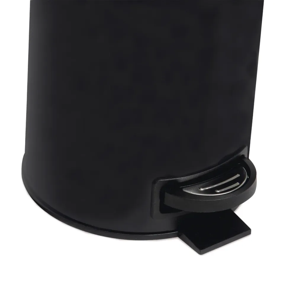 Papelera moderna de metal negro para baño Andrea House