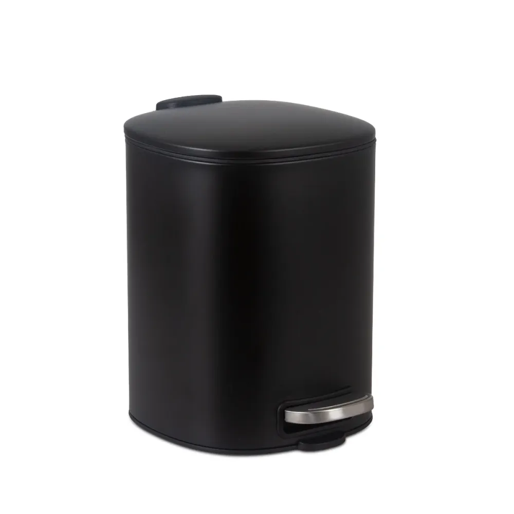 Papelera de pedal metal negro 5L Andrea House