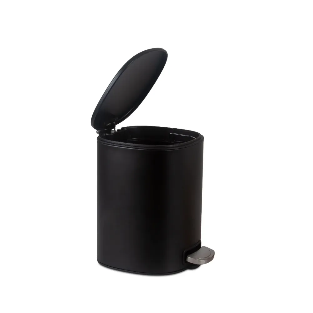 Papelera de pedal metal negro 5L Andrea House