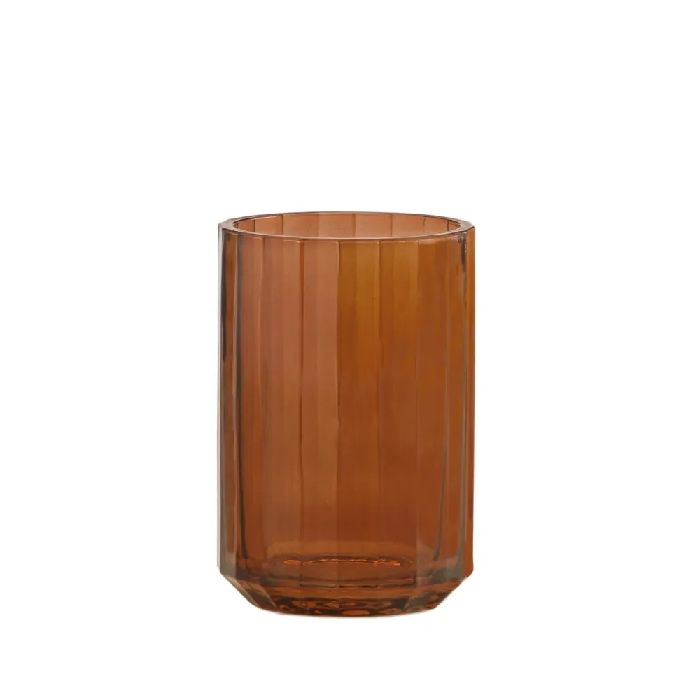 Portacepillos de baño de cristal marrón Andrea House