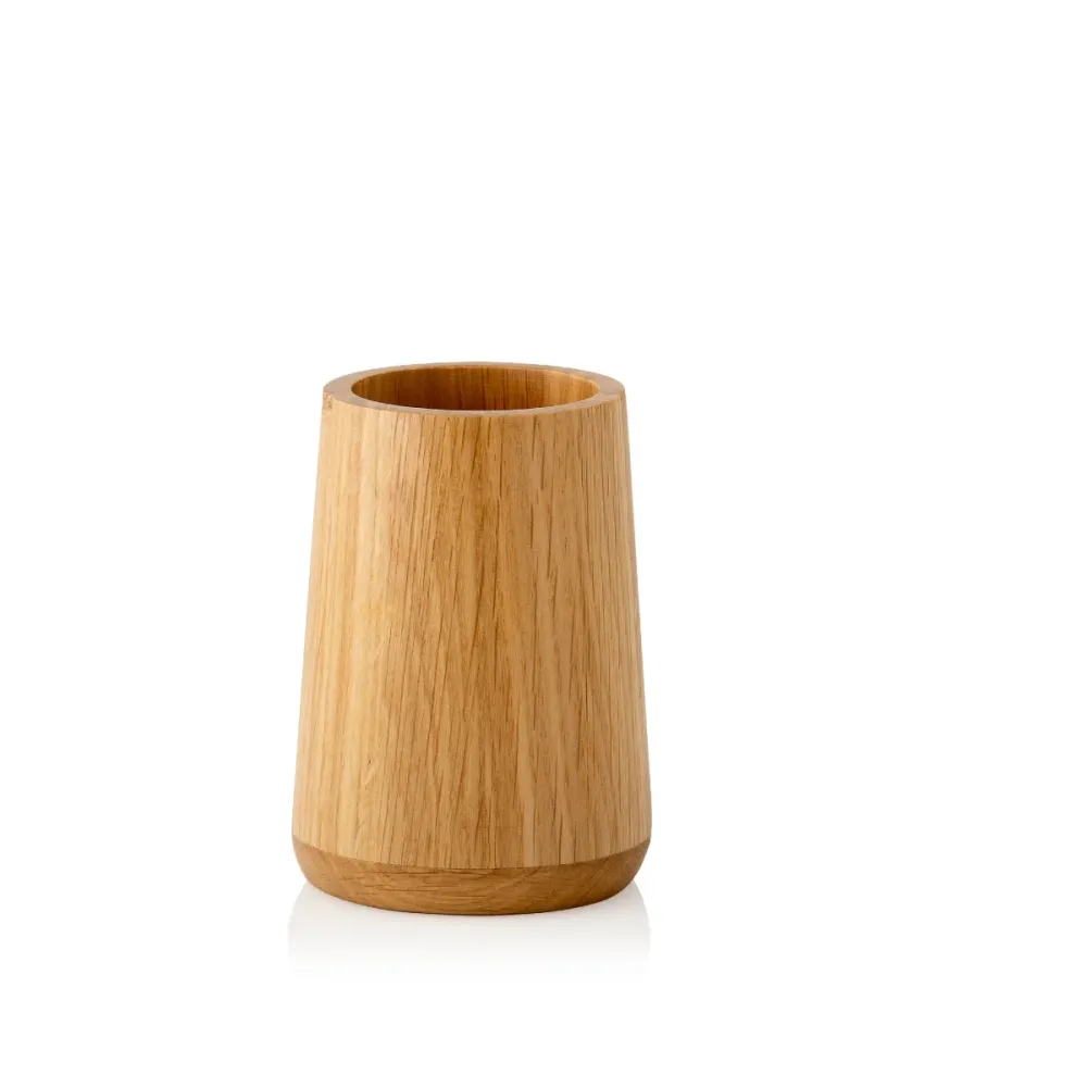 Portacepillos de baño de madera de roble marrón Andrea House
