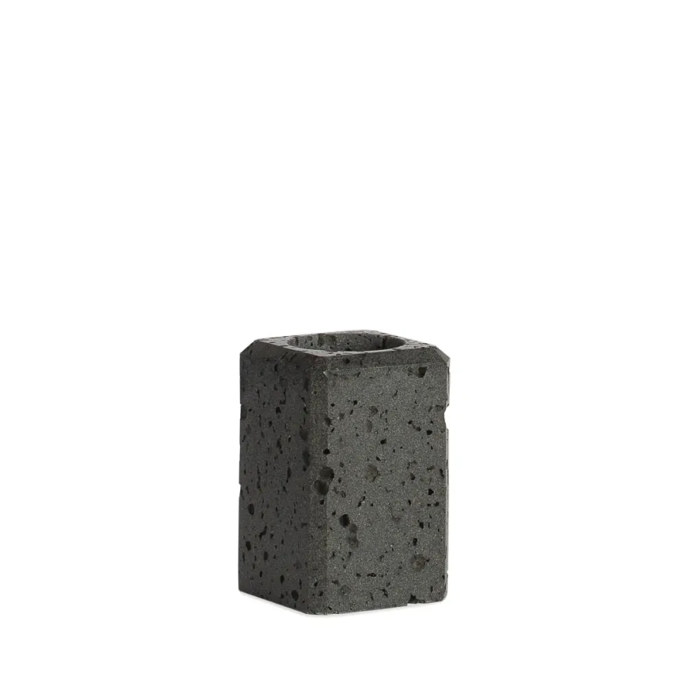 Portacepillos de baño de mármol travertino negro Andrea House