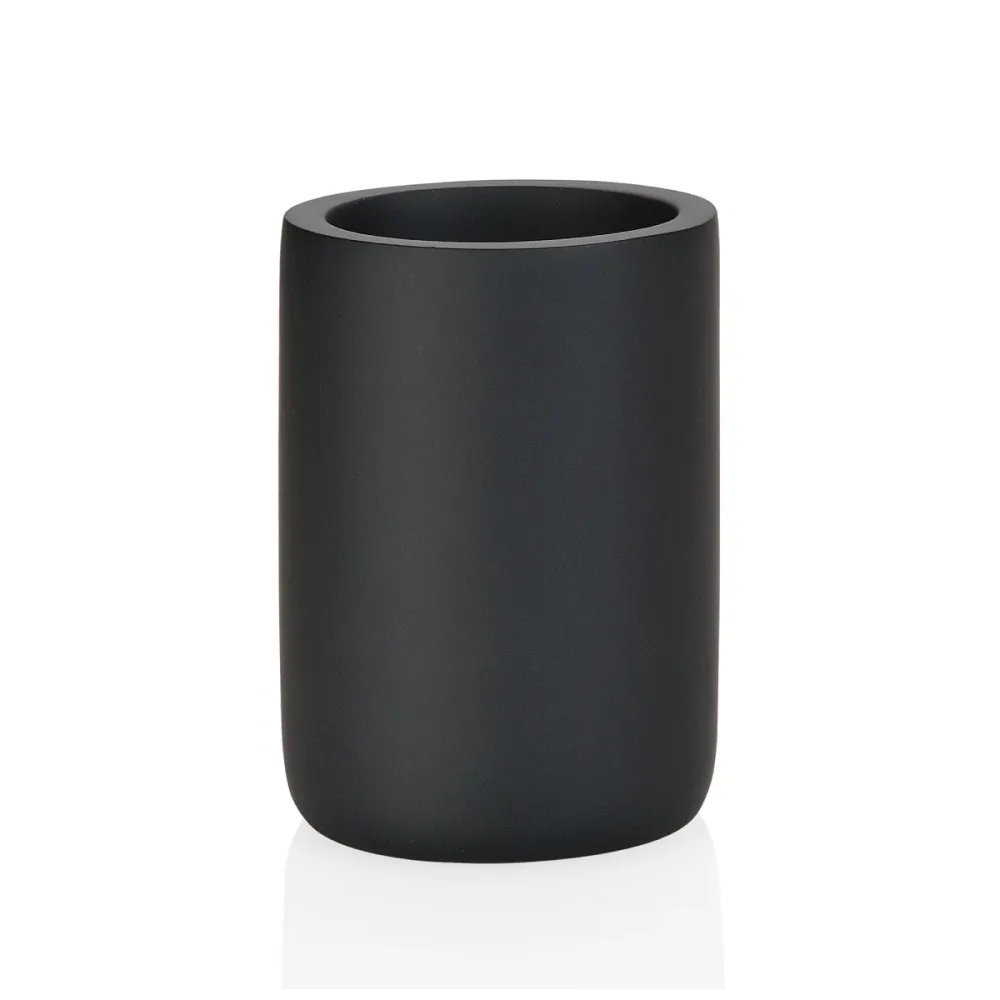 Portacepillos de baño de resina negro Andrea House