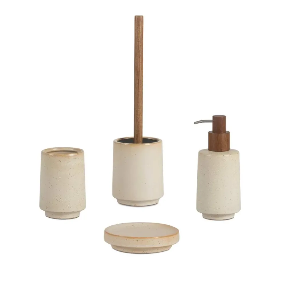 Portacepillos de cerámica beige Kala Andrea House
