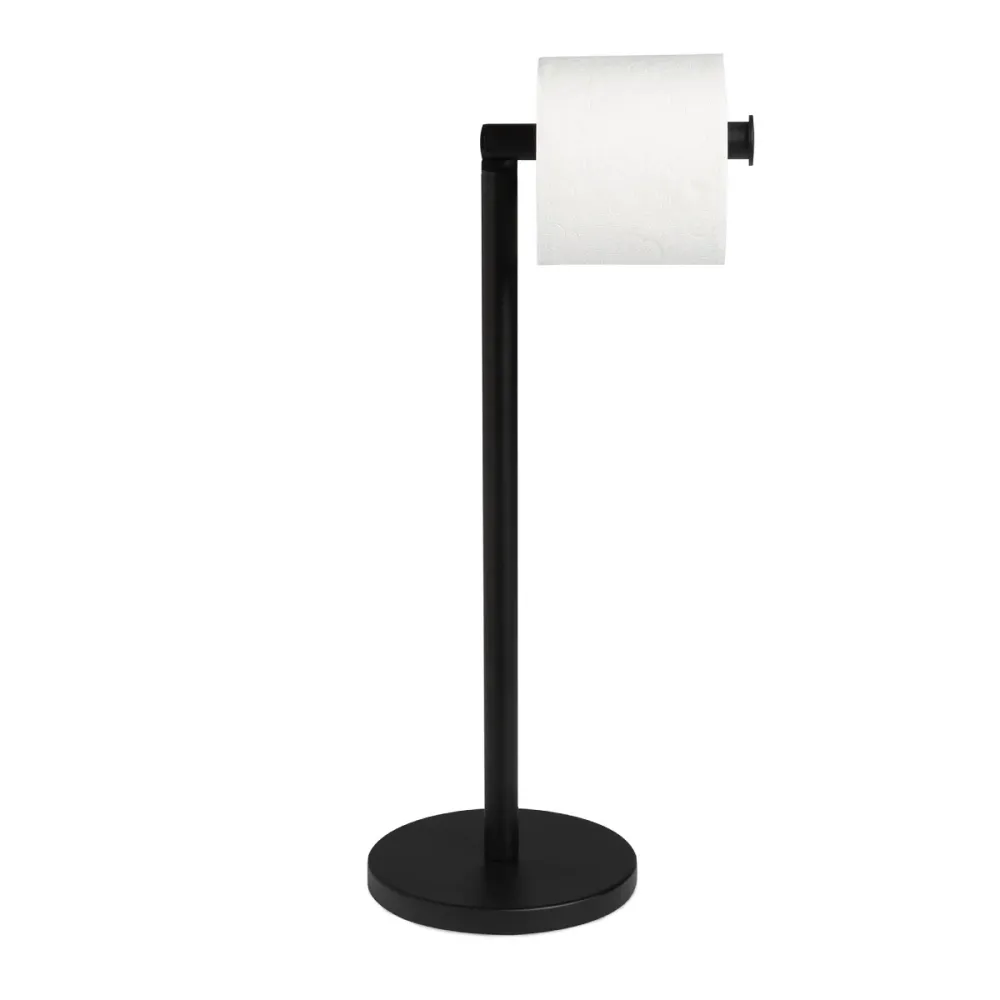 Portarrollos de baño negro de metal Andrea House