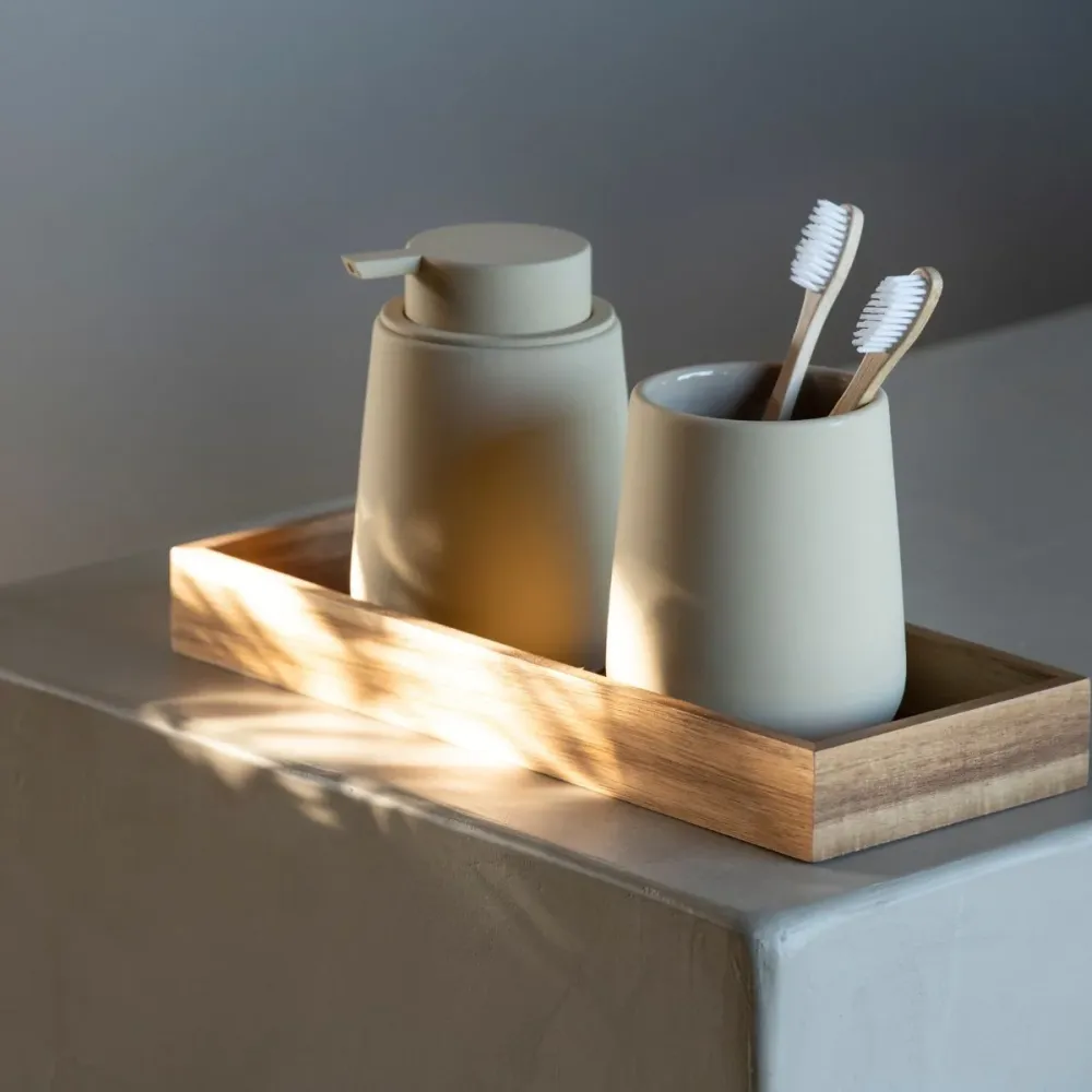 Set de baño de cerámica dolomita beige Andrea House