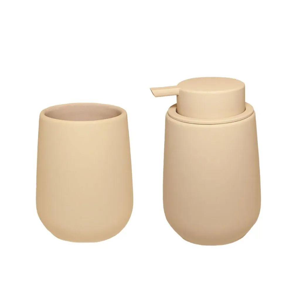 Set de baño de cerámica dolomita beige Andrea House
