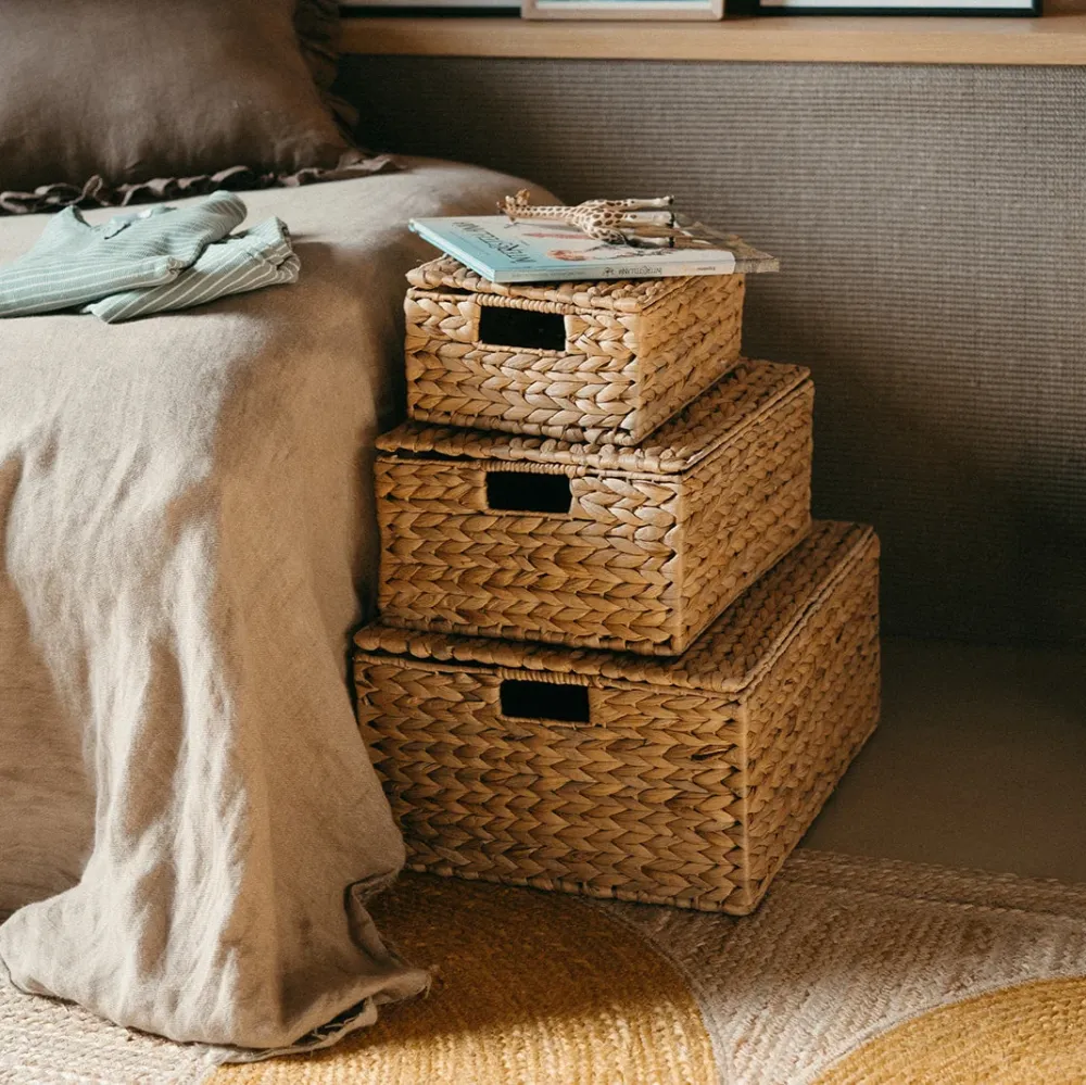 Set de 3 cajas de fibra natural trenzada Andrea House