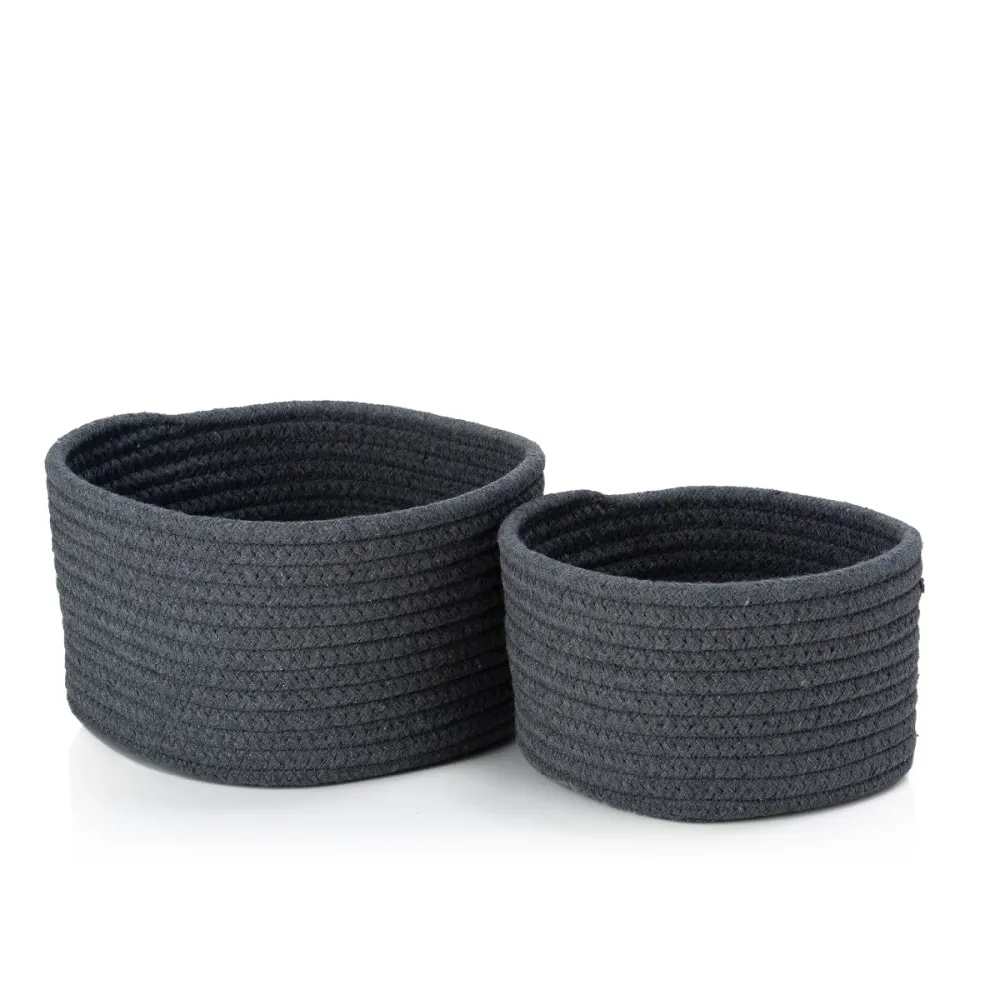 Set de 2 cestas de baño de tela gris Andrea House