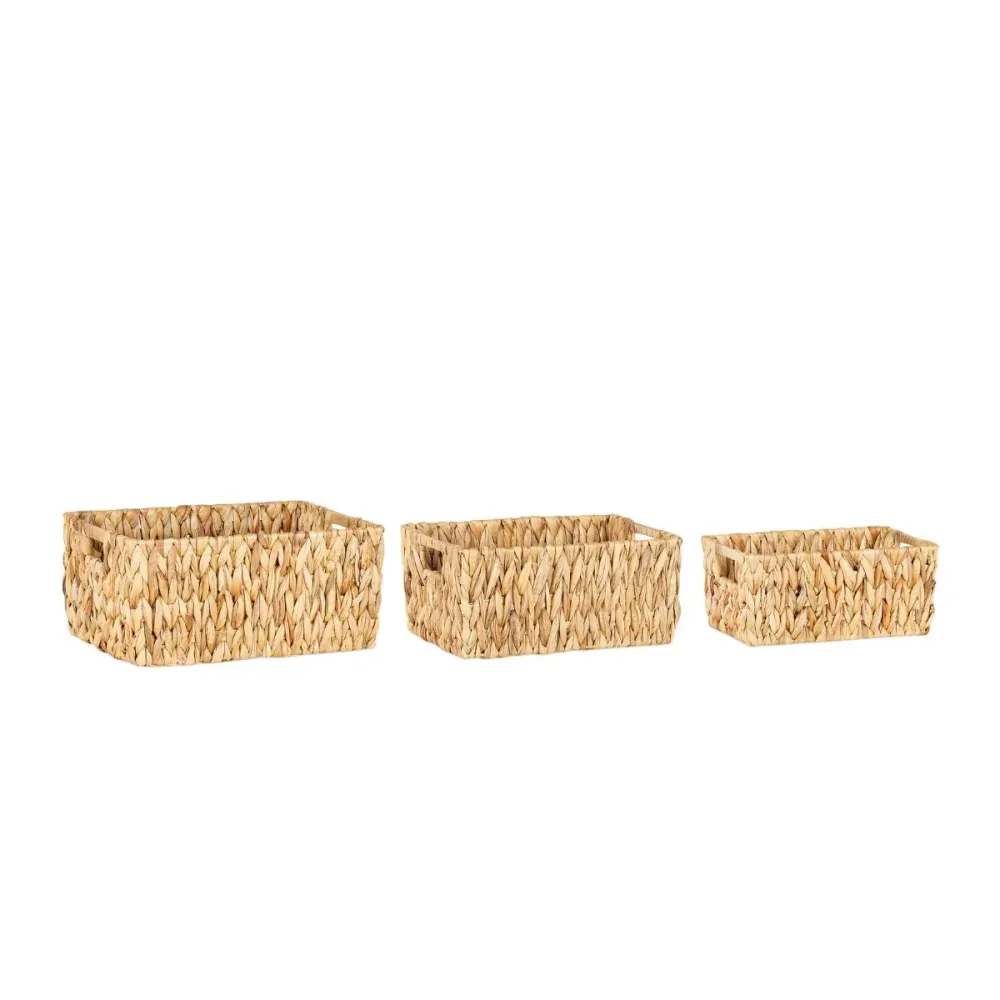 Set de 3 cestas de fibra natural trenzada Andrea House