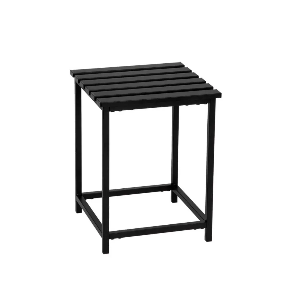 Taburete de baño negro de metal Andrea House