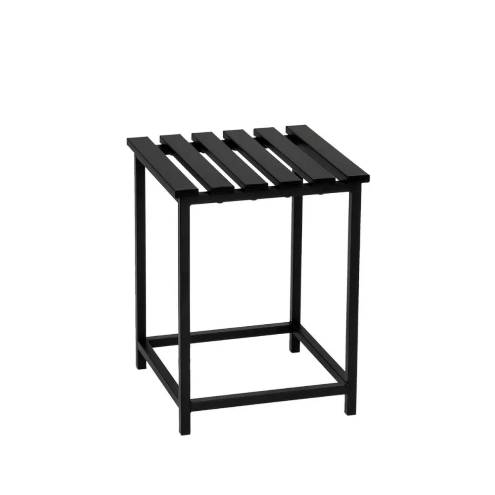 Taburete de baño negro de metal Andrea House