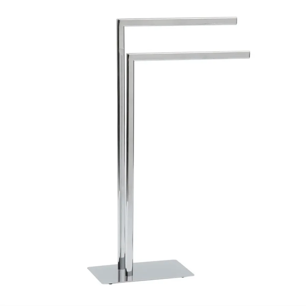 Toallero de baño plateado de metal moderno Andrea House