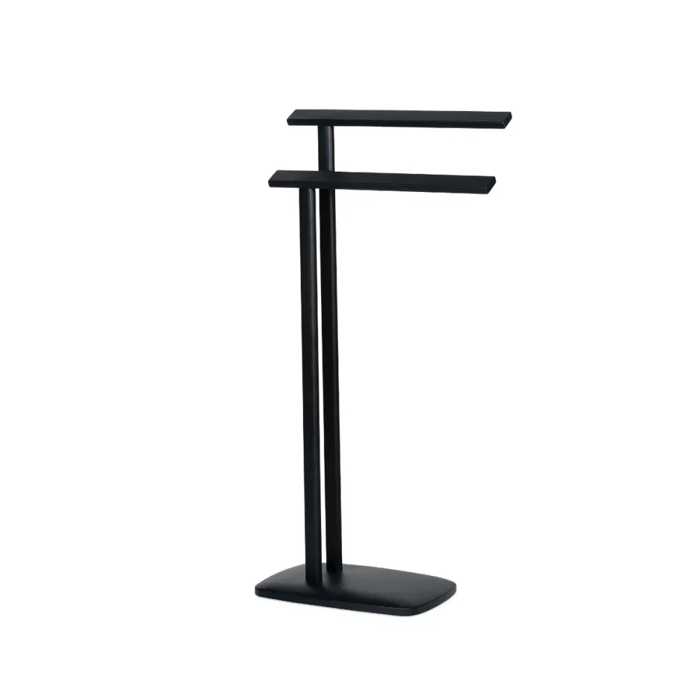 Toallero de pie negro de metal moderno Andrea House