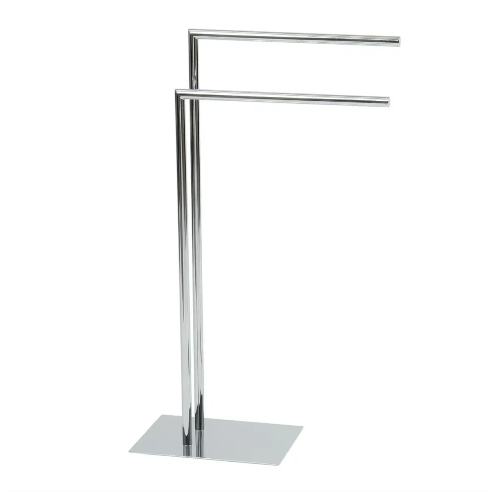 Toallero de pie plateado de metal moderno Andrea House