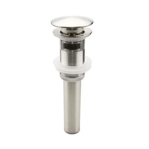 Desagüe Con Rebosadero Push Brush Nickel - Aqualia